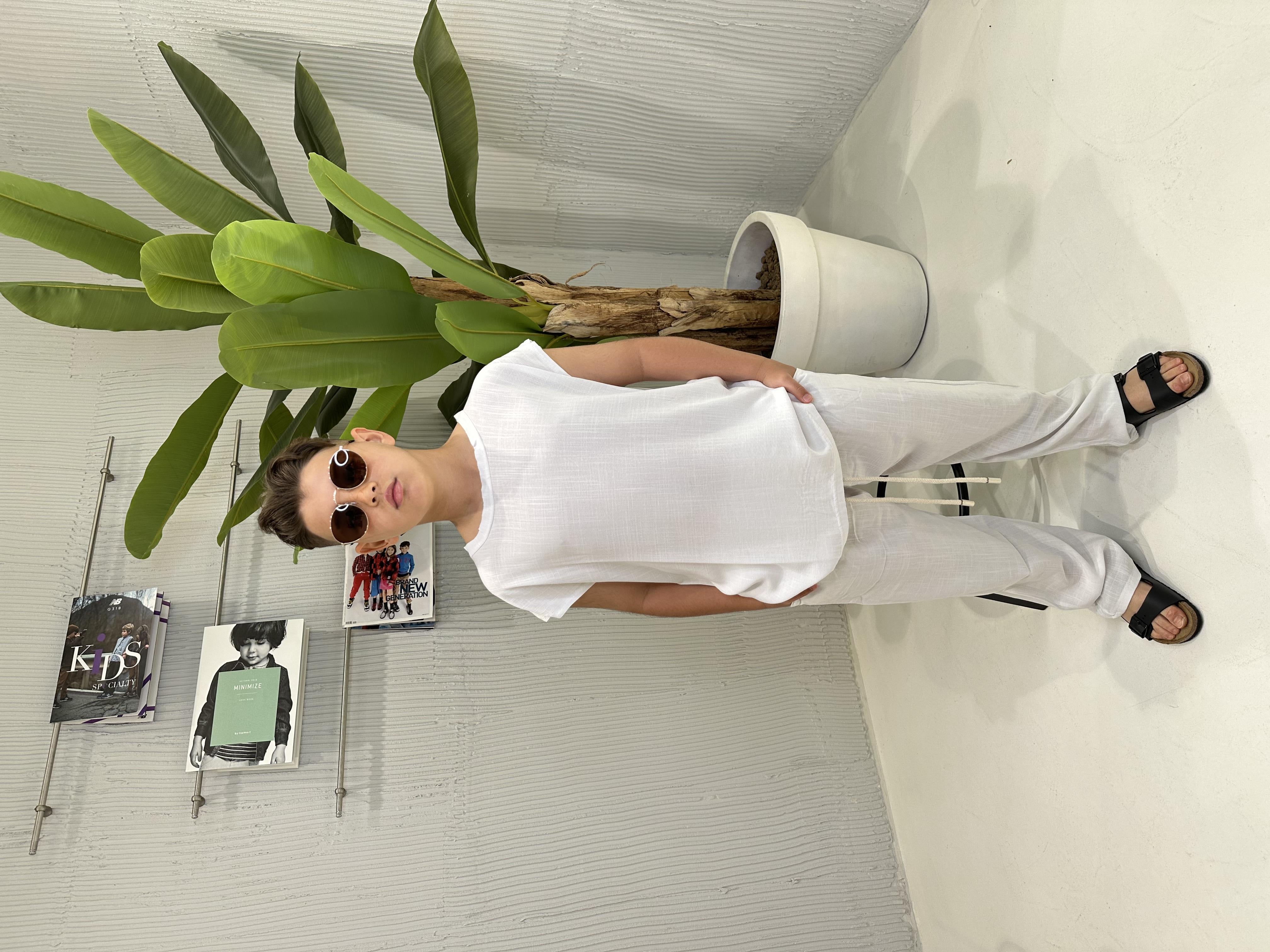 Louis Dieudonne' t-shirt kids bianco smanicata