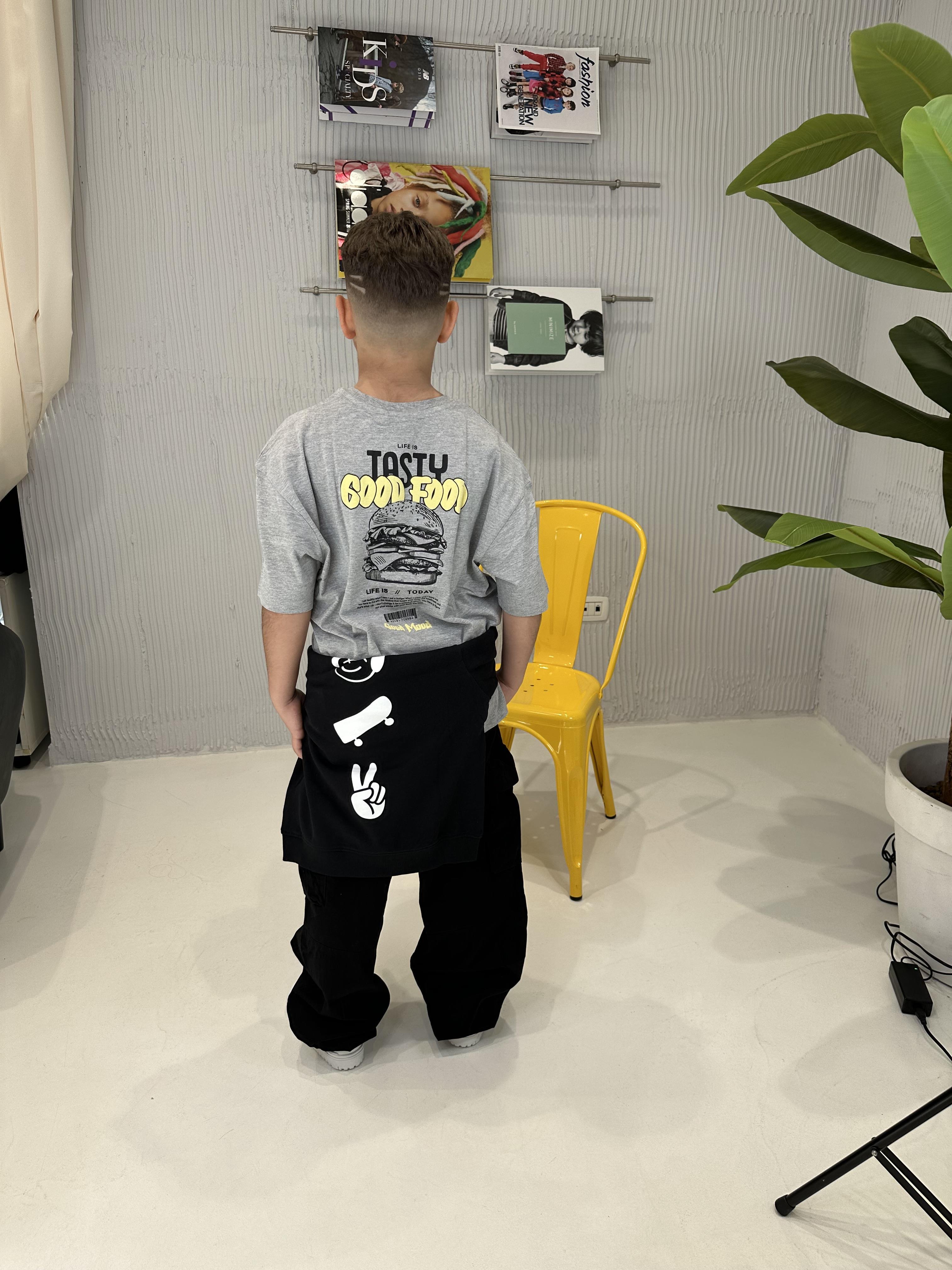 Name It t-shirt kids grigio con stampa