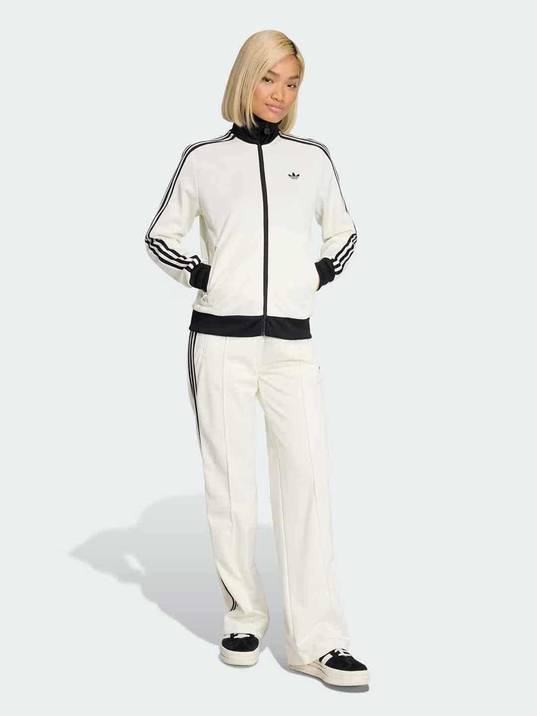 Adidas felpa bianco con logo nero