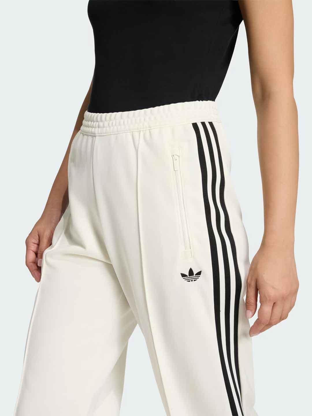 Adidas pantaloni bianco con bande nero