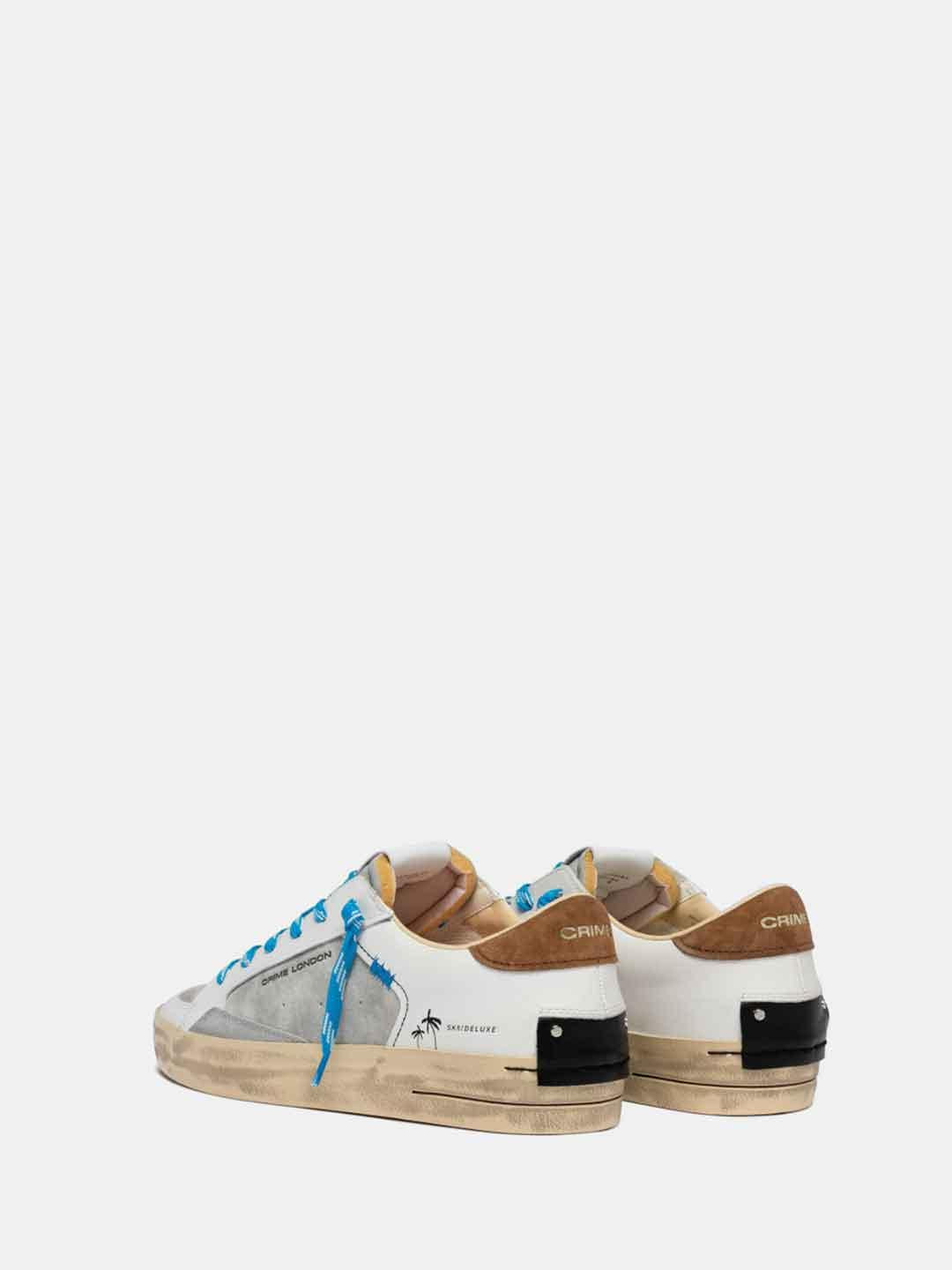 Crime Sk8 Deluxe sneakers bianco tab cuoio
