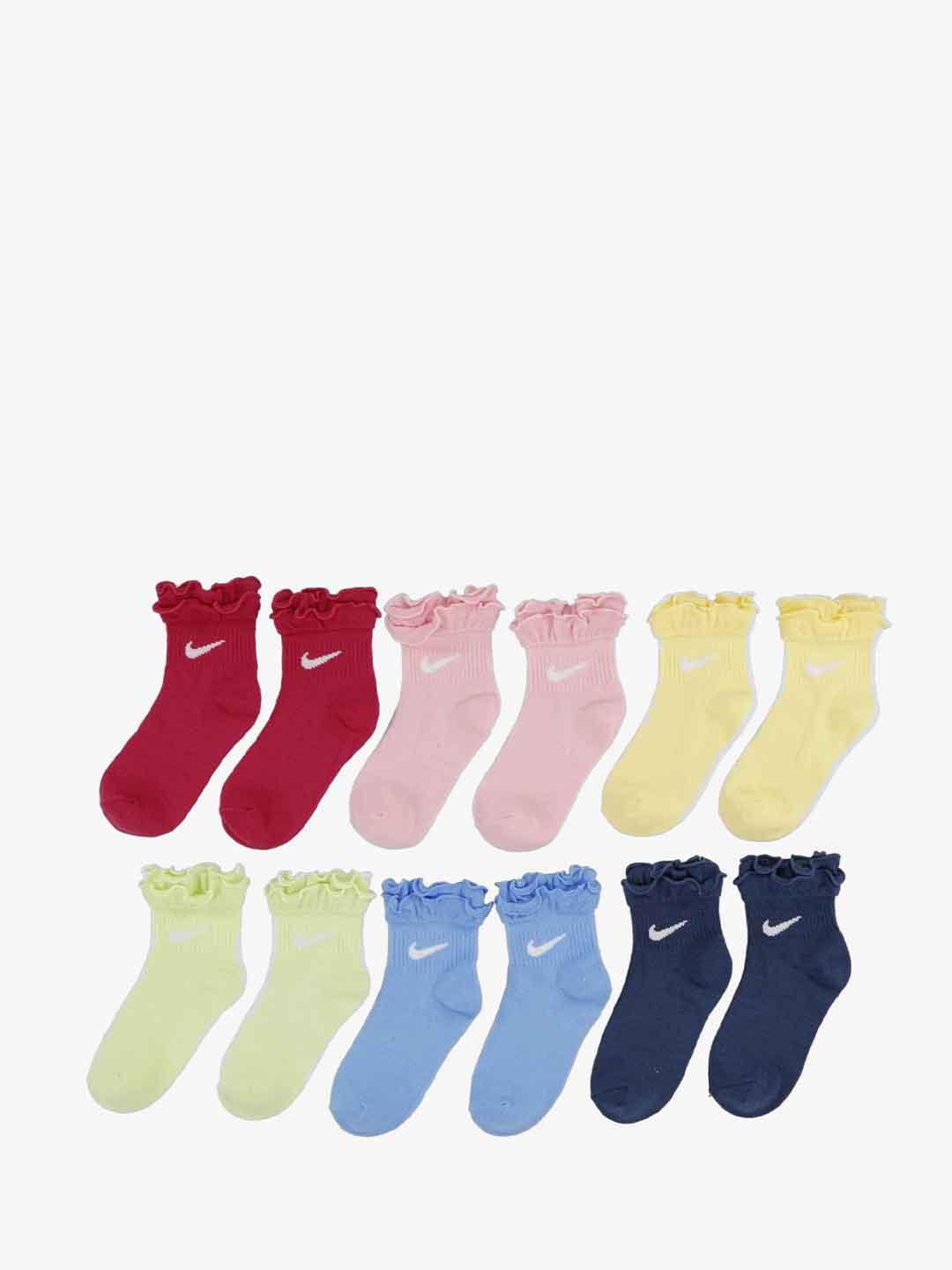 Nike calzini kids rosa set da 6 paia con volant