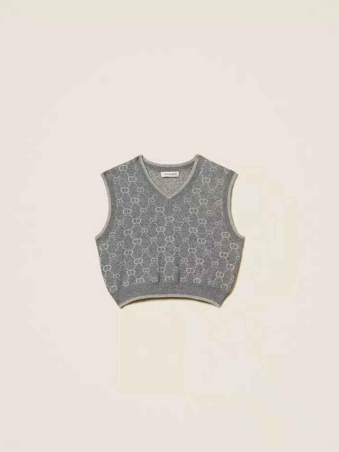 Twinset gilet kids grigio in lana