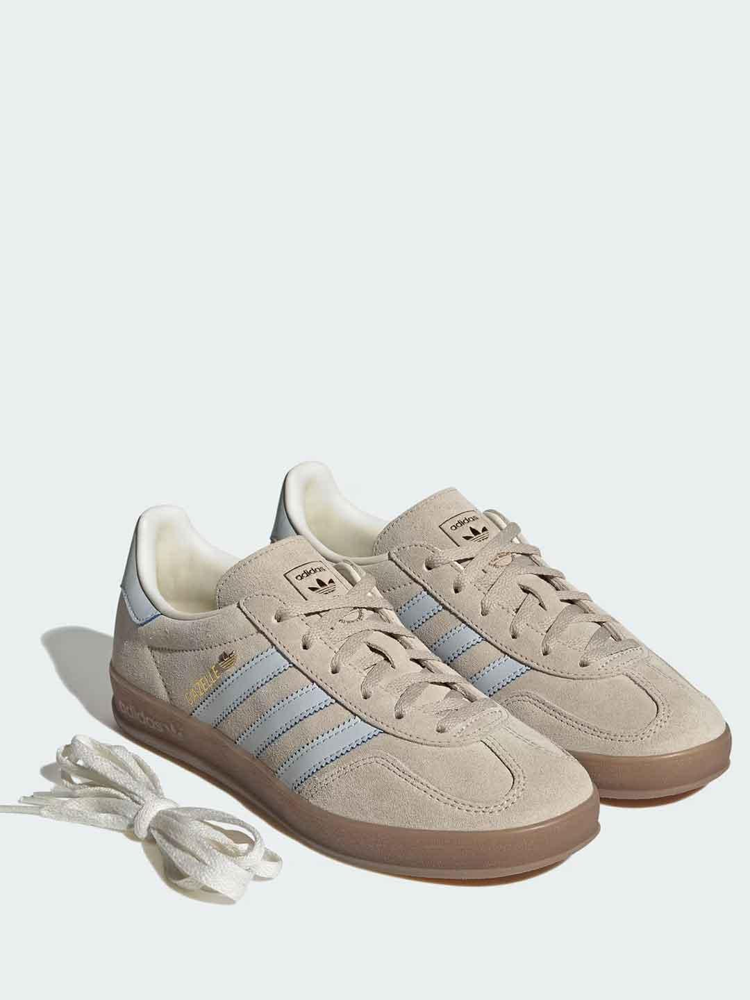 Adidas Gazelle Indoor W sneakers fango e celeste