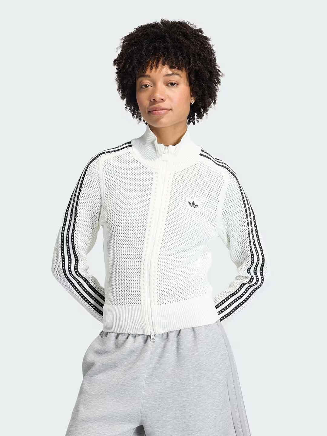 Adidas Firebird felpa panna in crochet