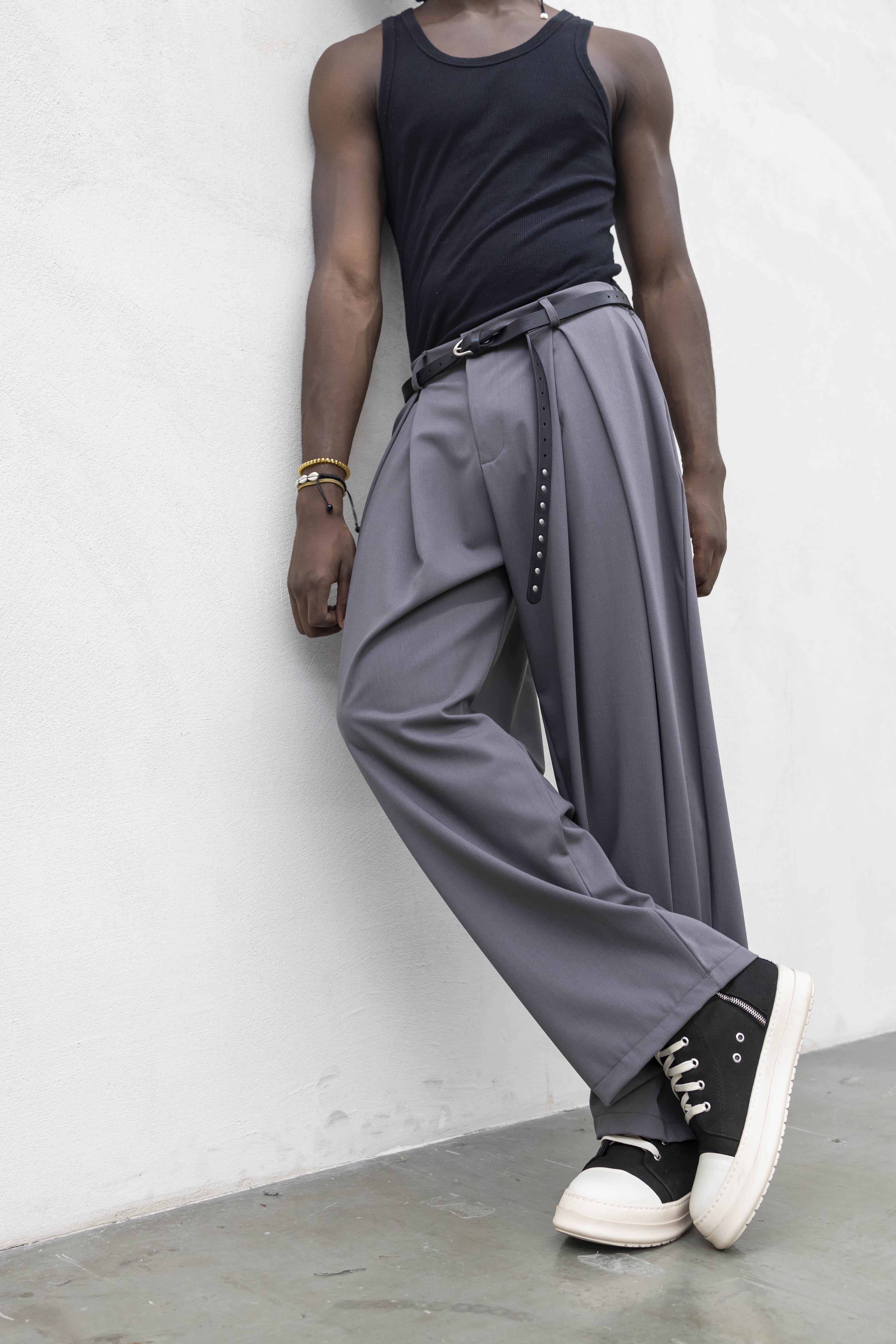Tokyo pantaloni grigio con super pences