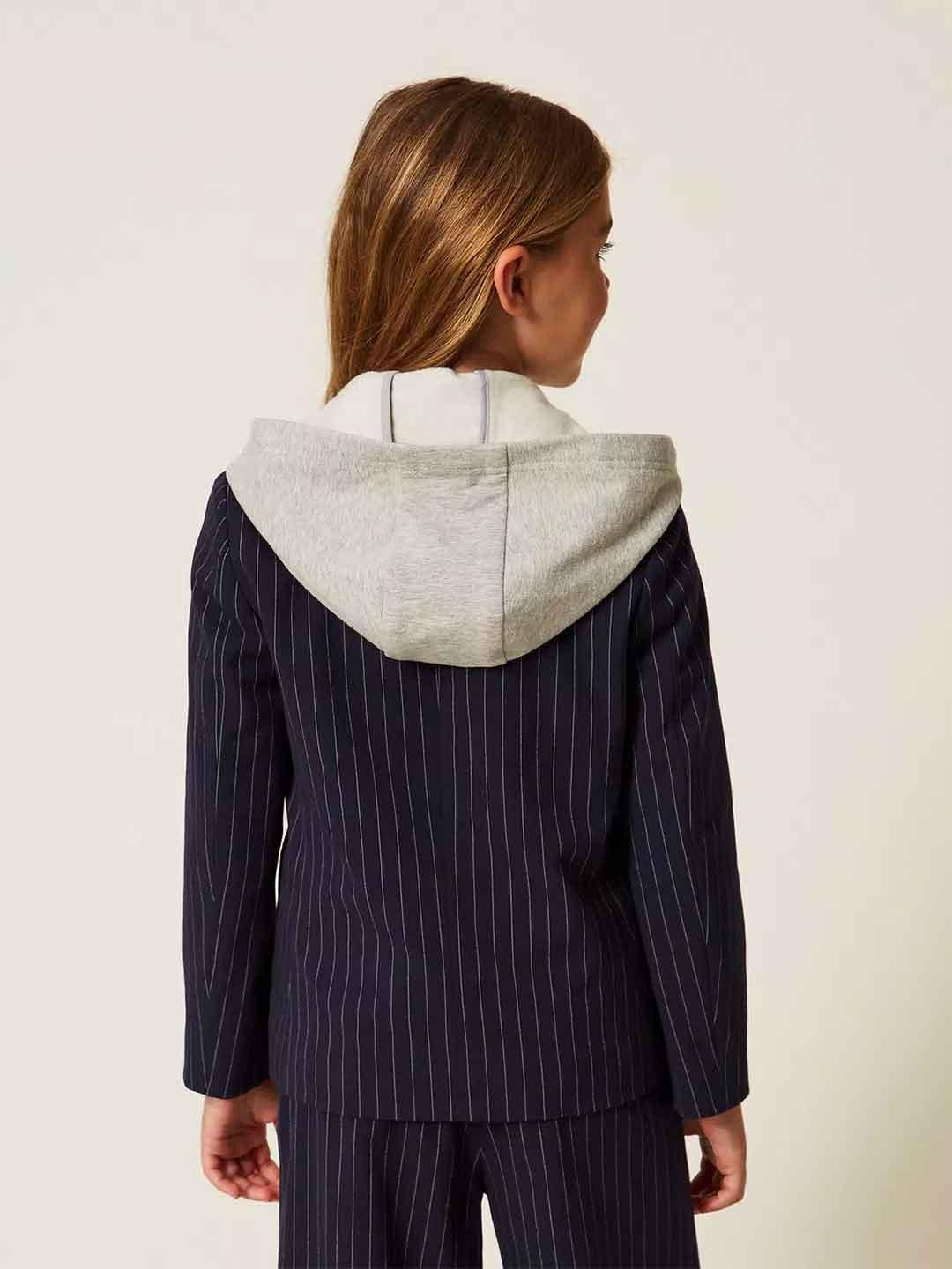 Twinset giacca kids blu con cappuccio