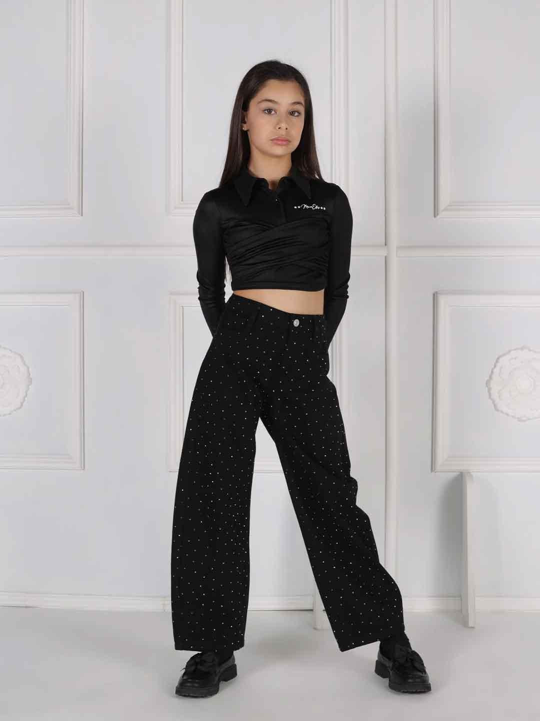 Marc Ellis jeans kids nero con strass