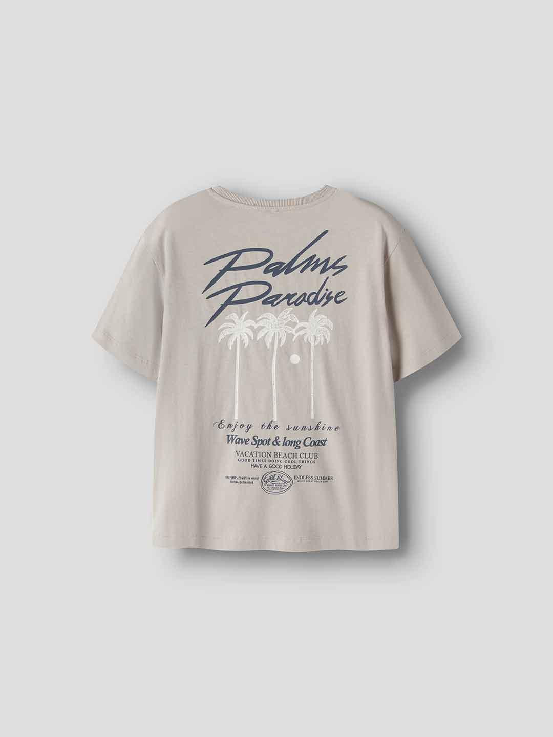 Name It t-shirt kids beige con palme
