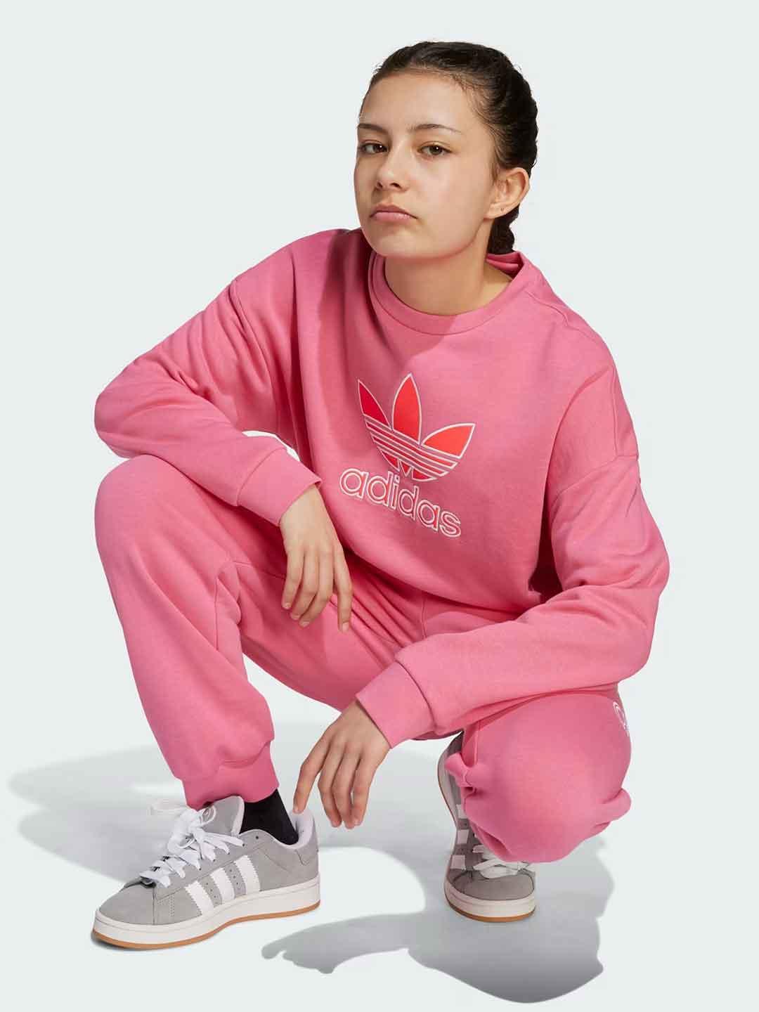 Adidas felpa kids rosa girocollo