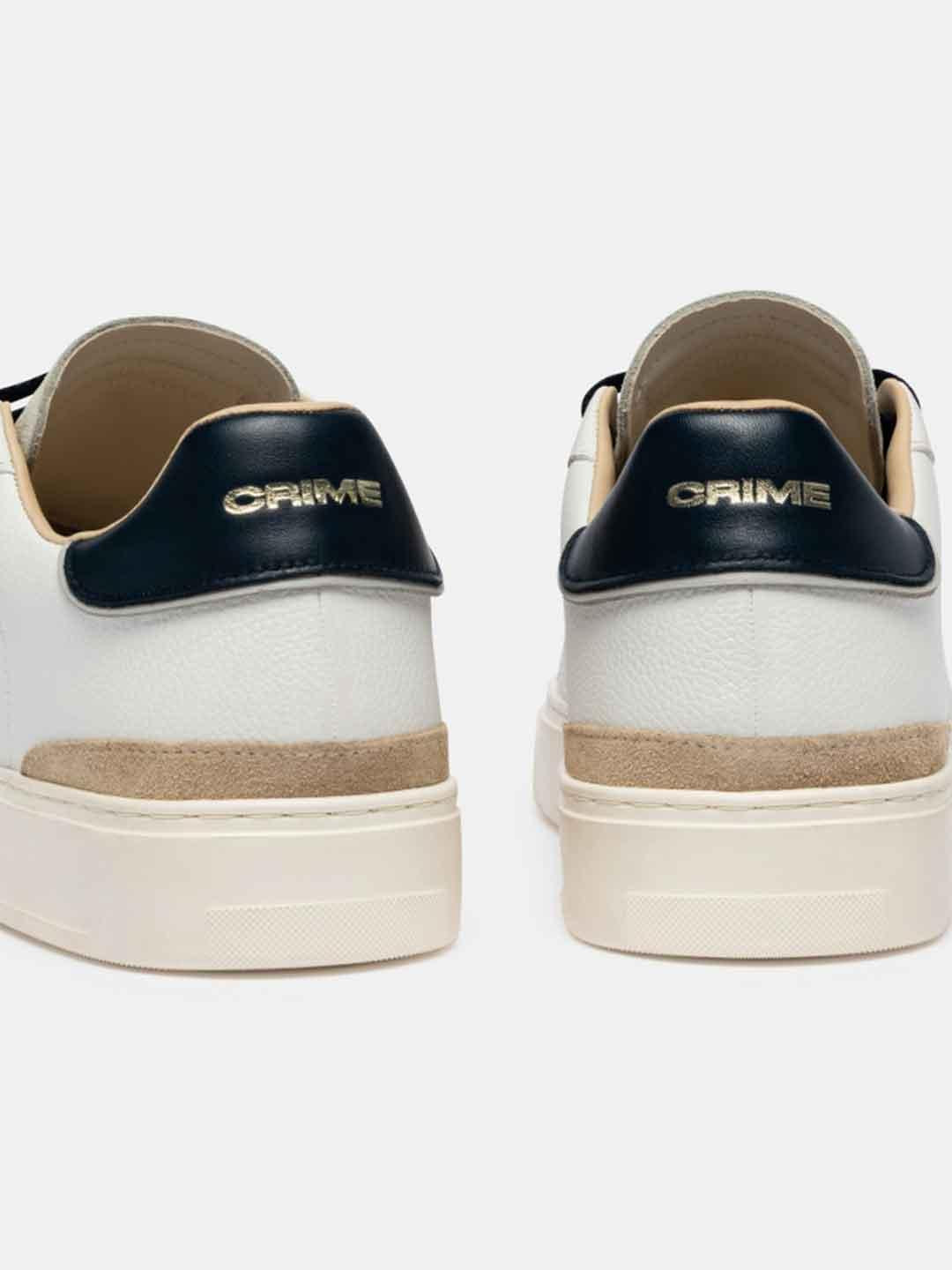 Crime Blade sneakers bianco con tab blu