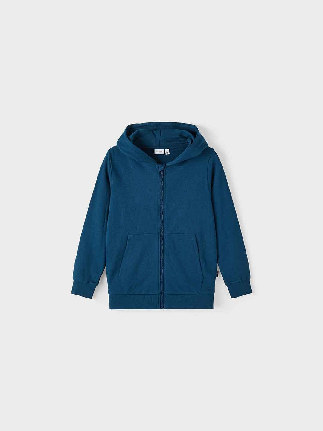 Name It felpa kids blu con zip e cappuccio