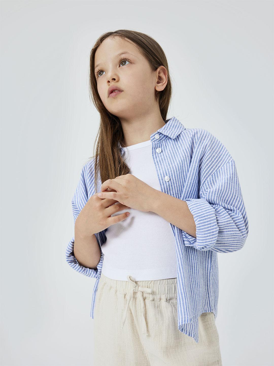 Name It canotta kids bianco a coste crop