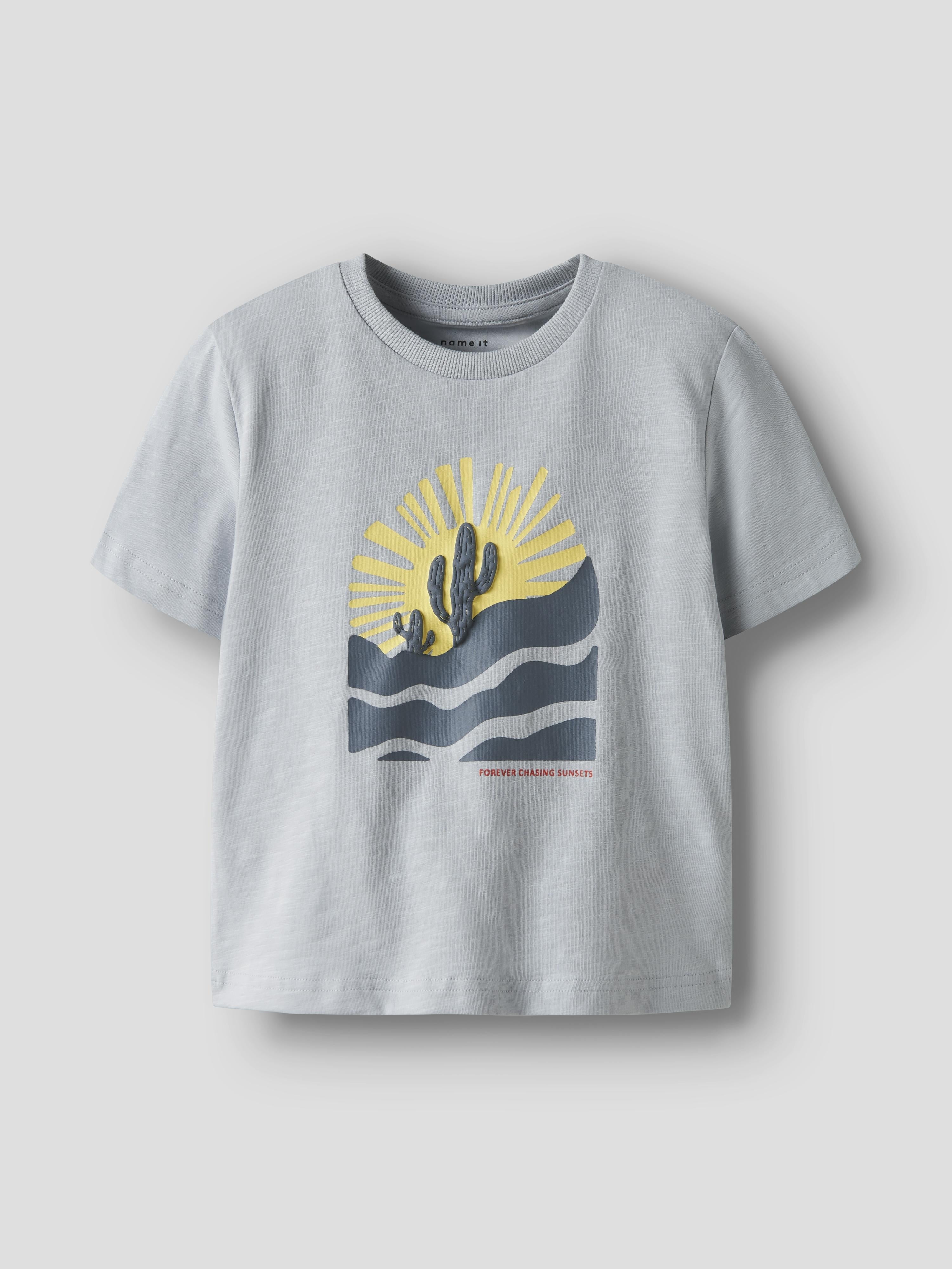 Name It t-shirt kids celeste con stampa cactus