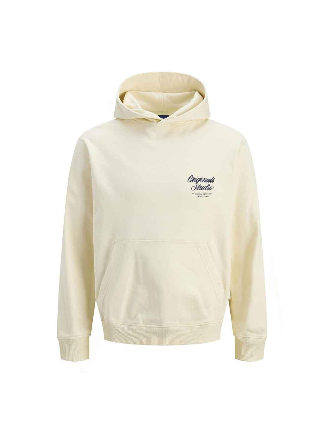 Jack & Jones felpa panna con cappuccio