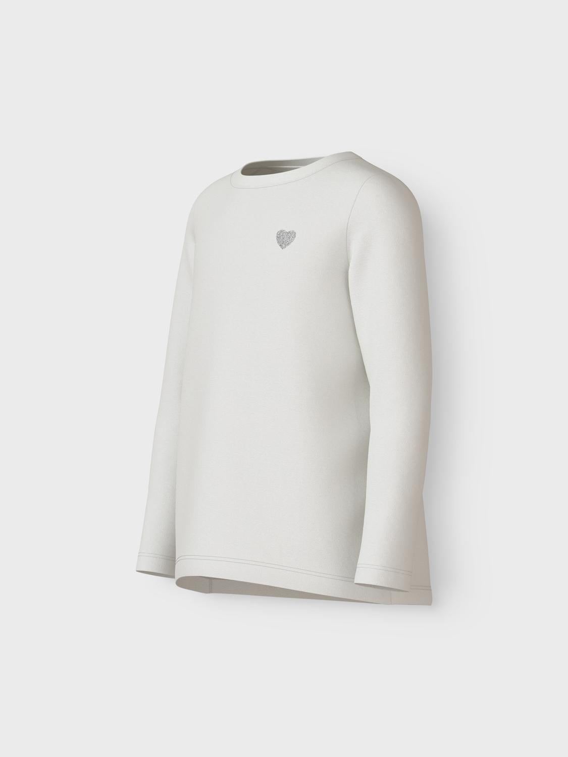 Name It maglia kids bianco con cuore glitterato