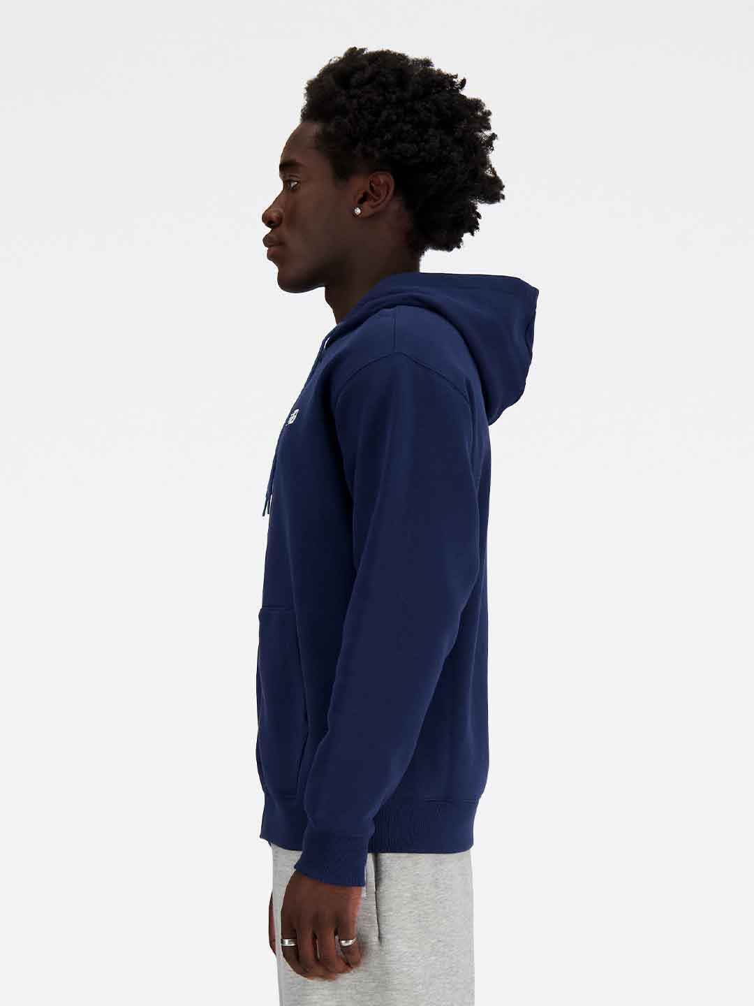 New Balance felpa blu con zip e cappuccio