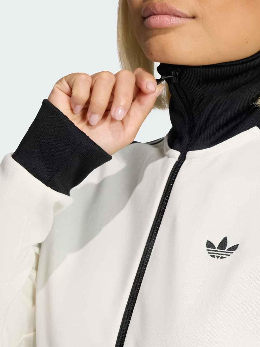 Adidas felpa bianco con logo nero