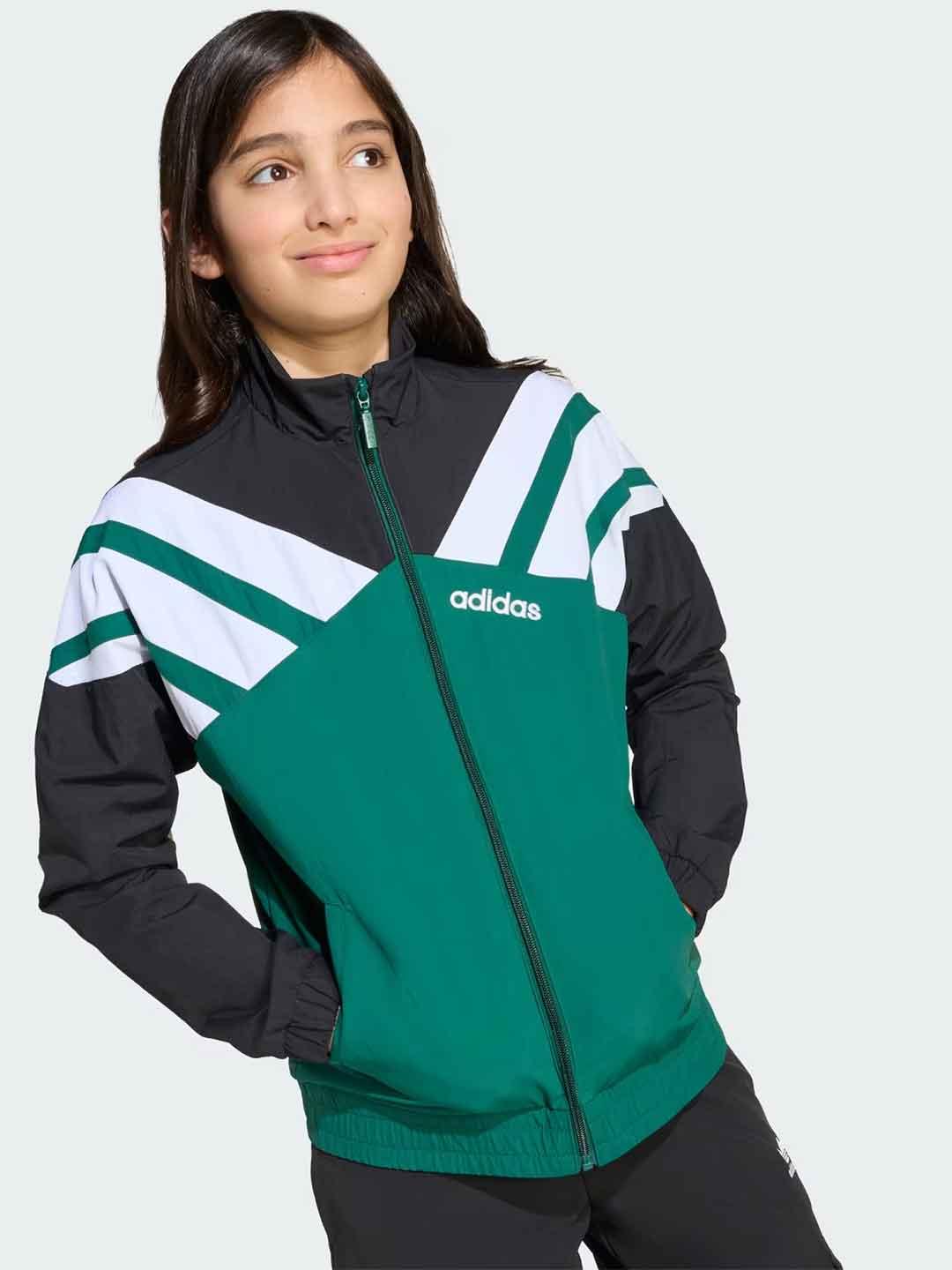 Adidas felpa kids verde con zip