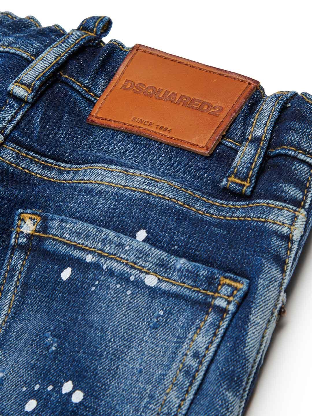 Dsquared 2 jeans kids blu effetto pittura