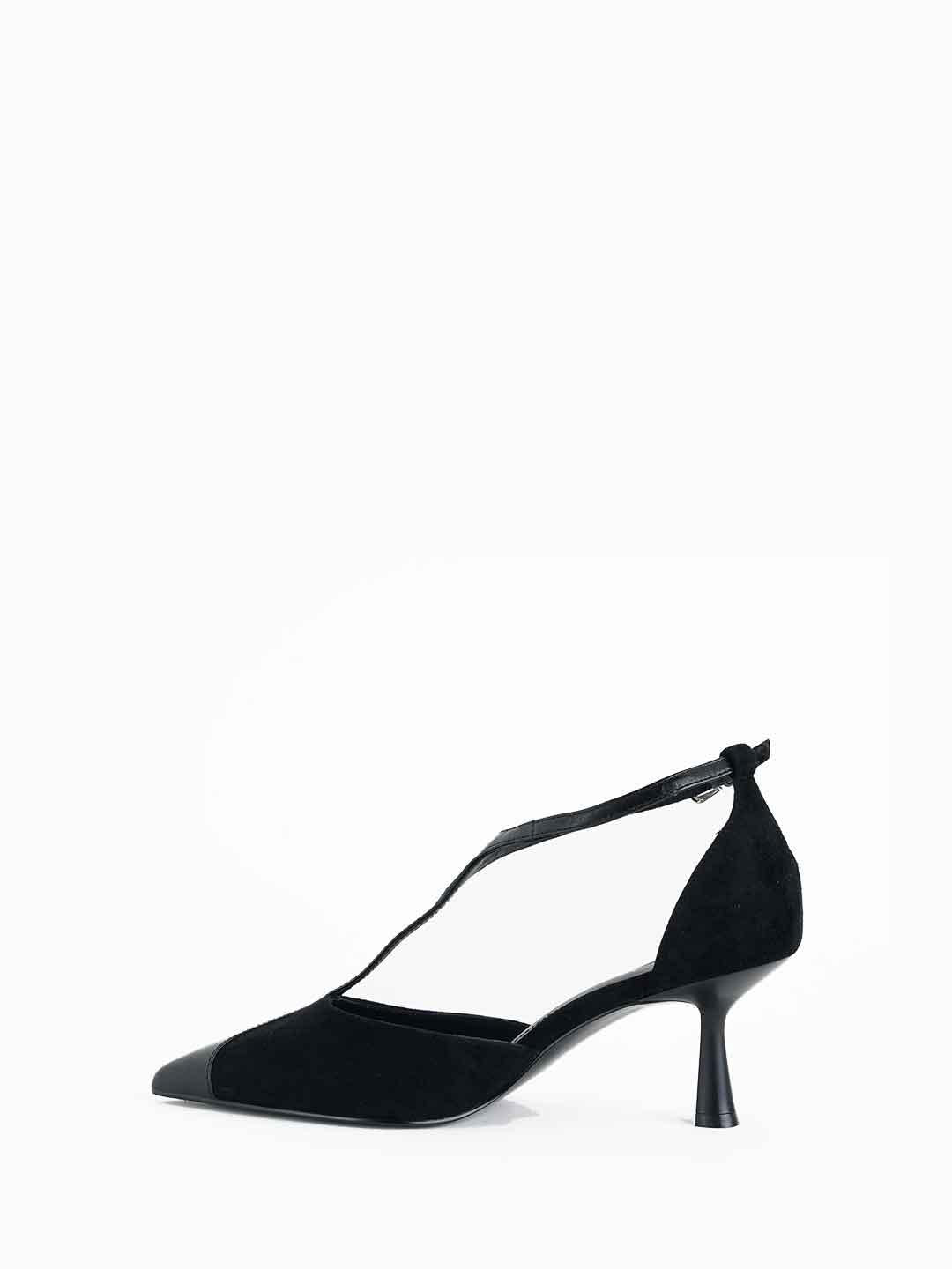 Bibi Lou Canna Pumps decolletè nero con punta in pelle
