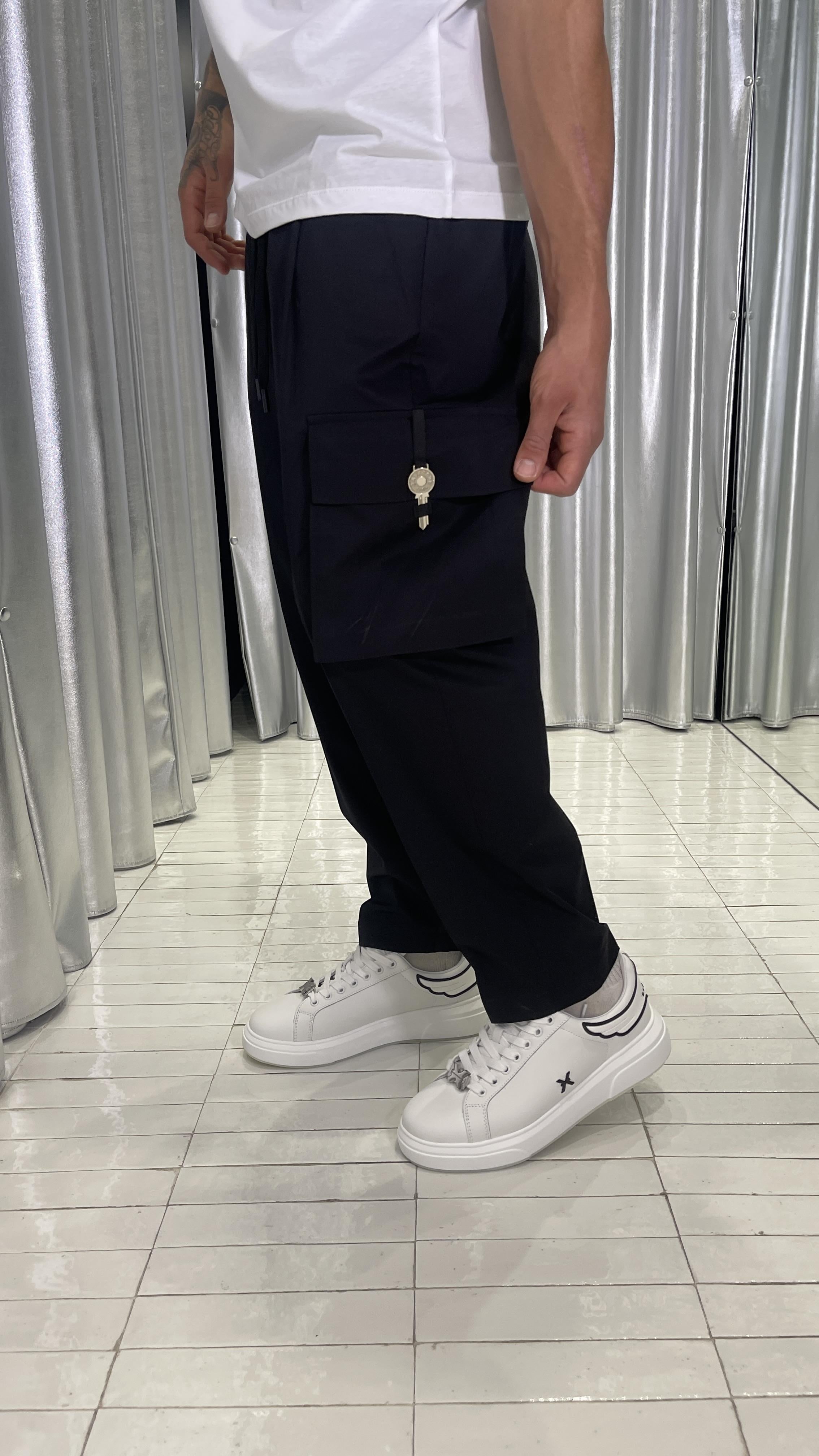 Gavroche pantaloni nero con chiave