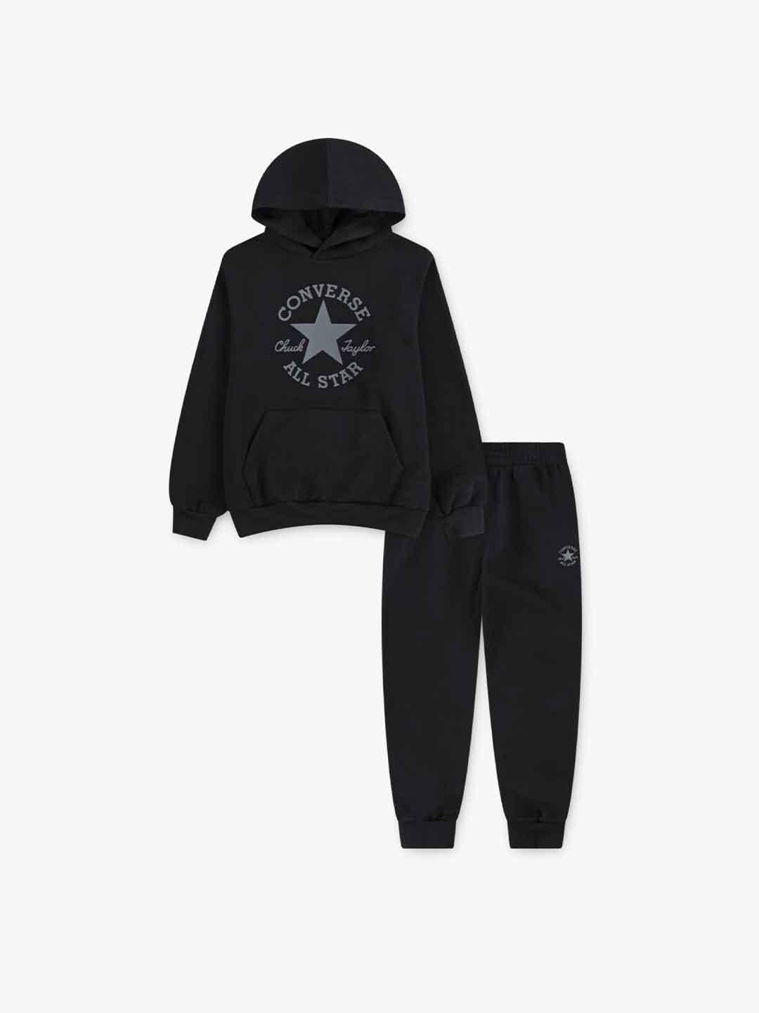 Converse coordinati kids nero a tuta
