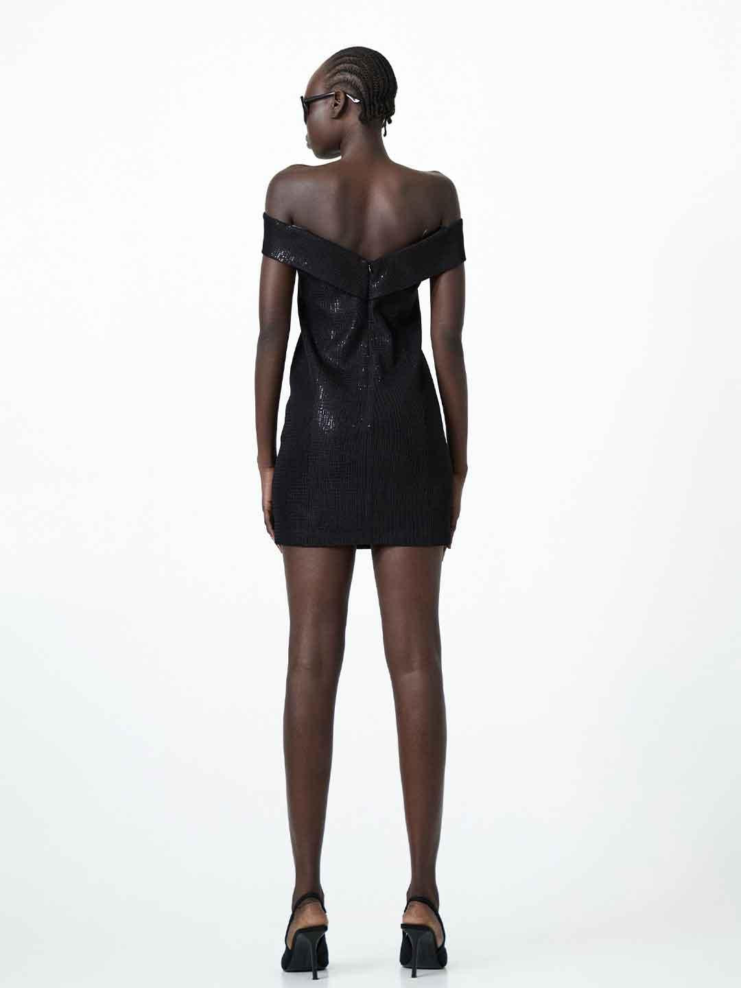 Eleh abito nero con paillettes