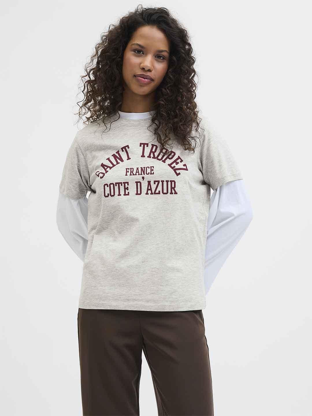 JJXX t-shirt girgio con stampa bordeaux