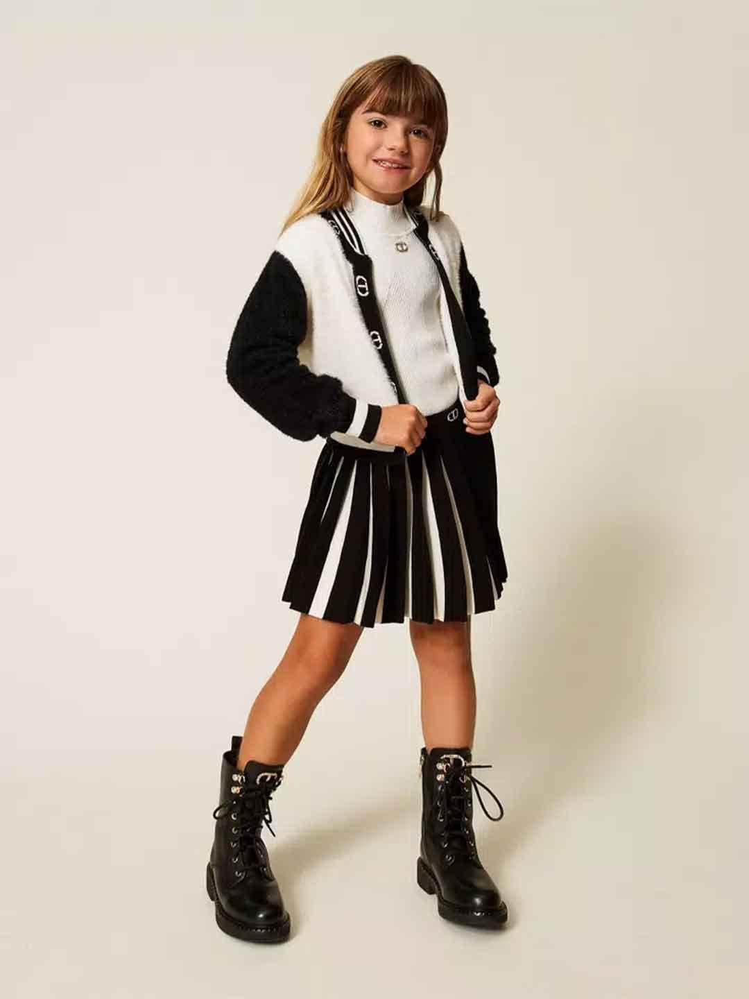 Twinset gonna kids nero e bianco
