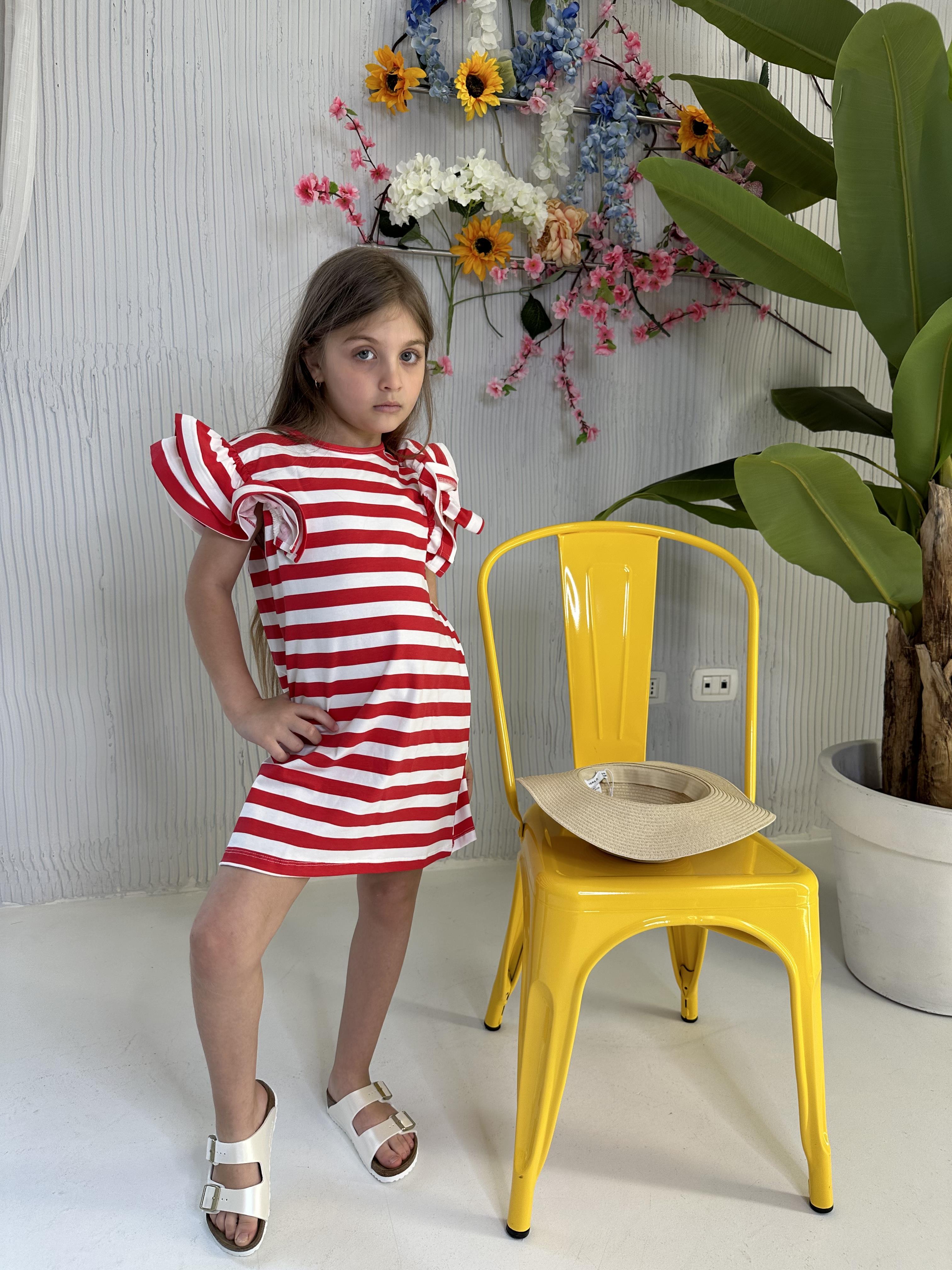 Vicolo abito kids rosso a righe