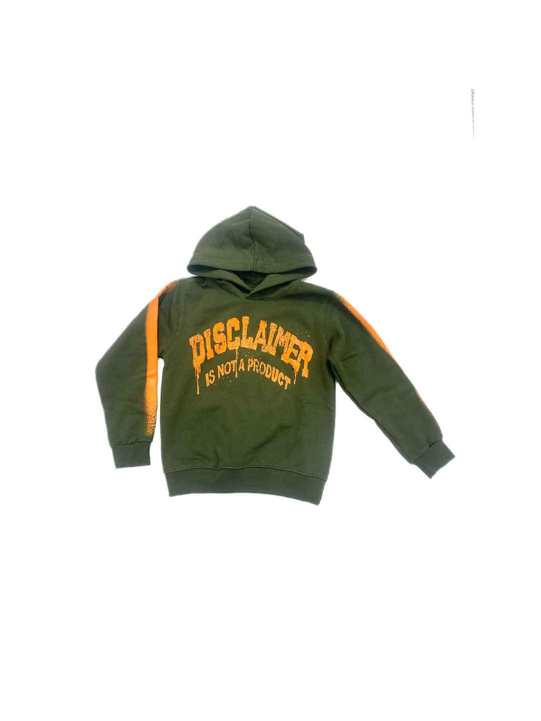 Disclaimer felpa kids verde e arancio<BR/>
