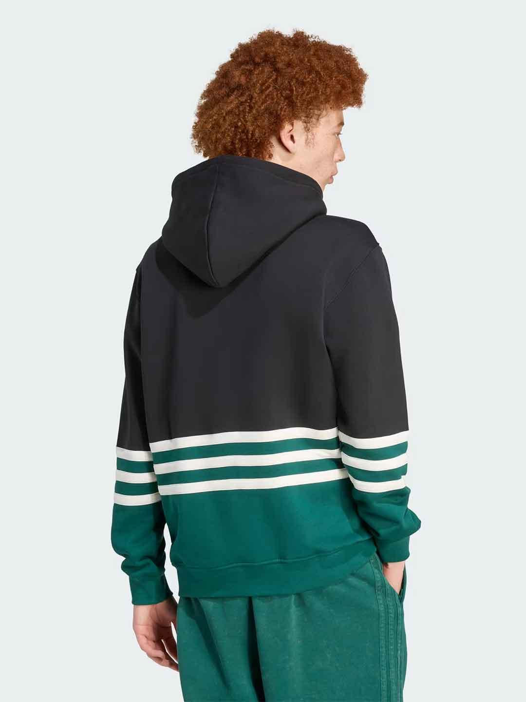 Adidas felpa nero con logo verde