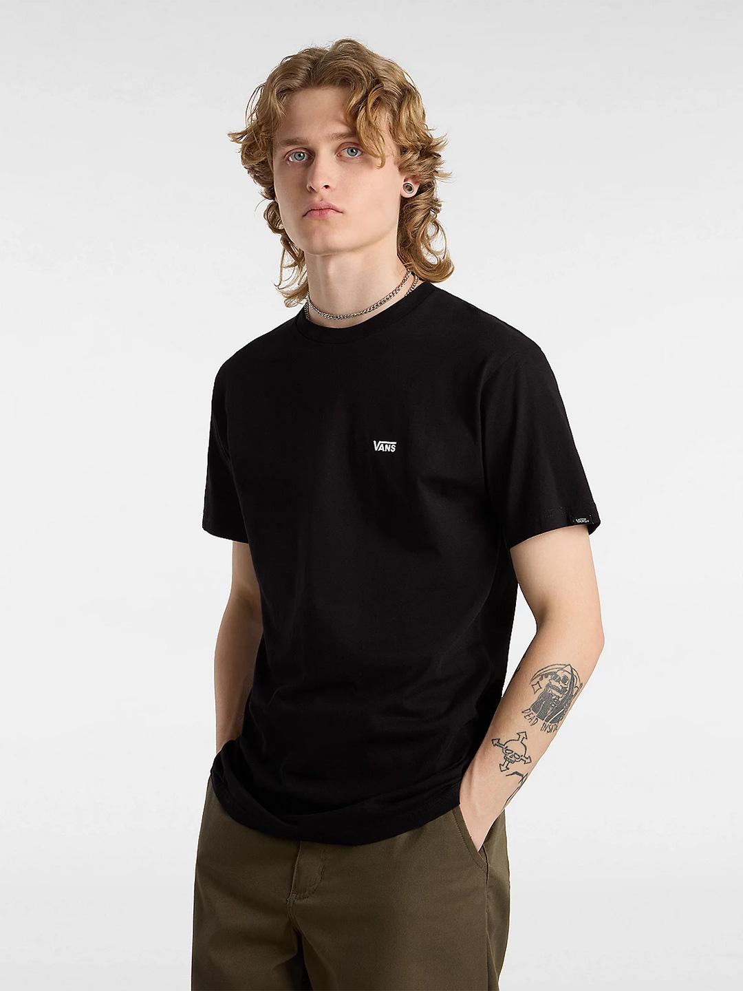 Vans Left Chest t-shirt nero con logo bianco