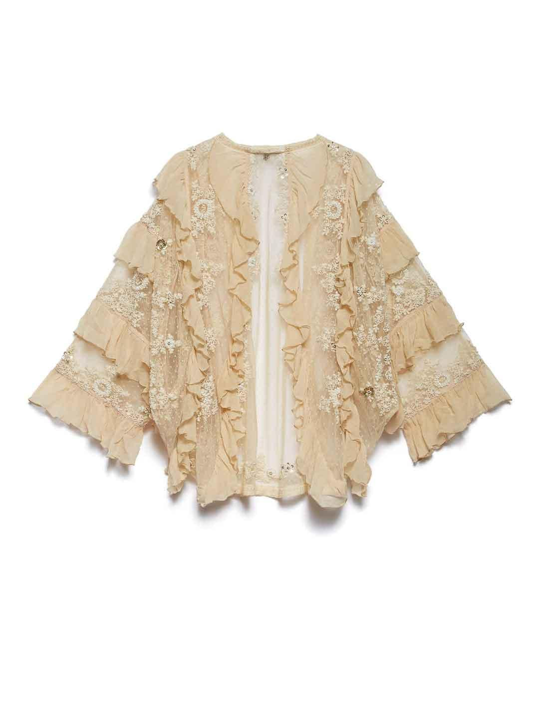 Aniye By Layla cardigan beige in pizzo