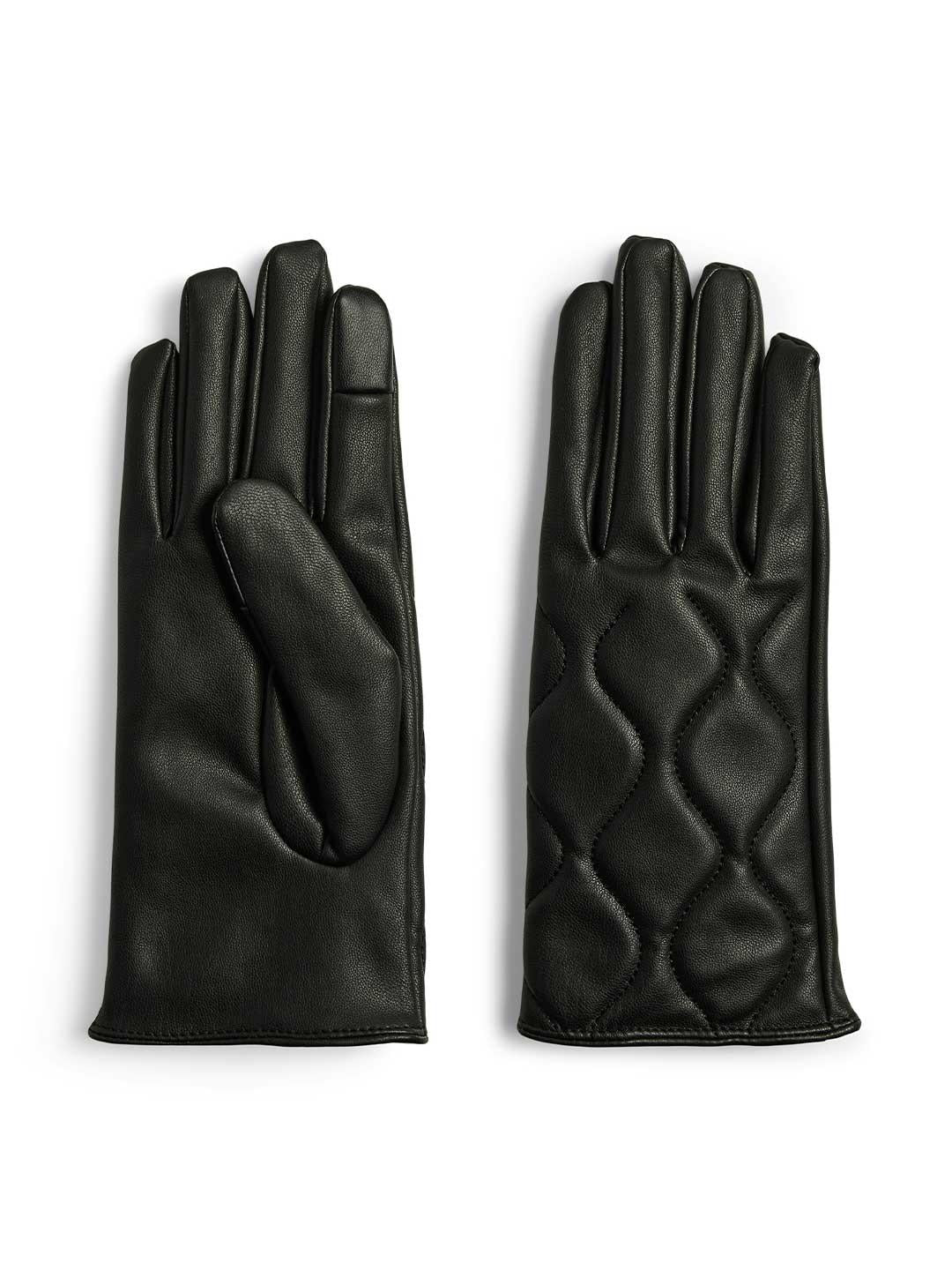 Pieces guanti nero in pelle