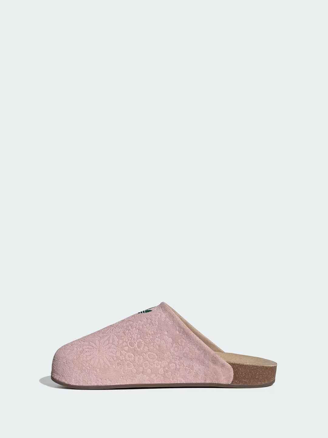Adidas Adimule sabot rosa con logo verde