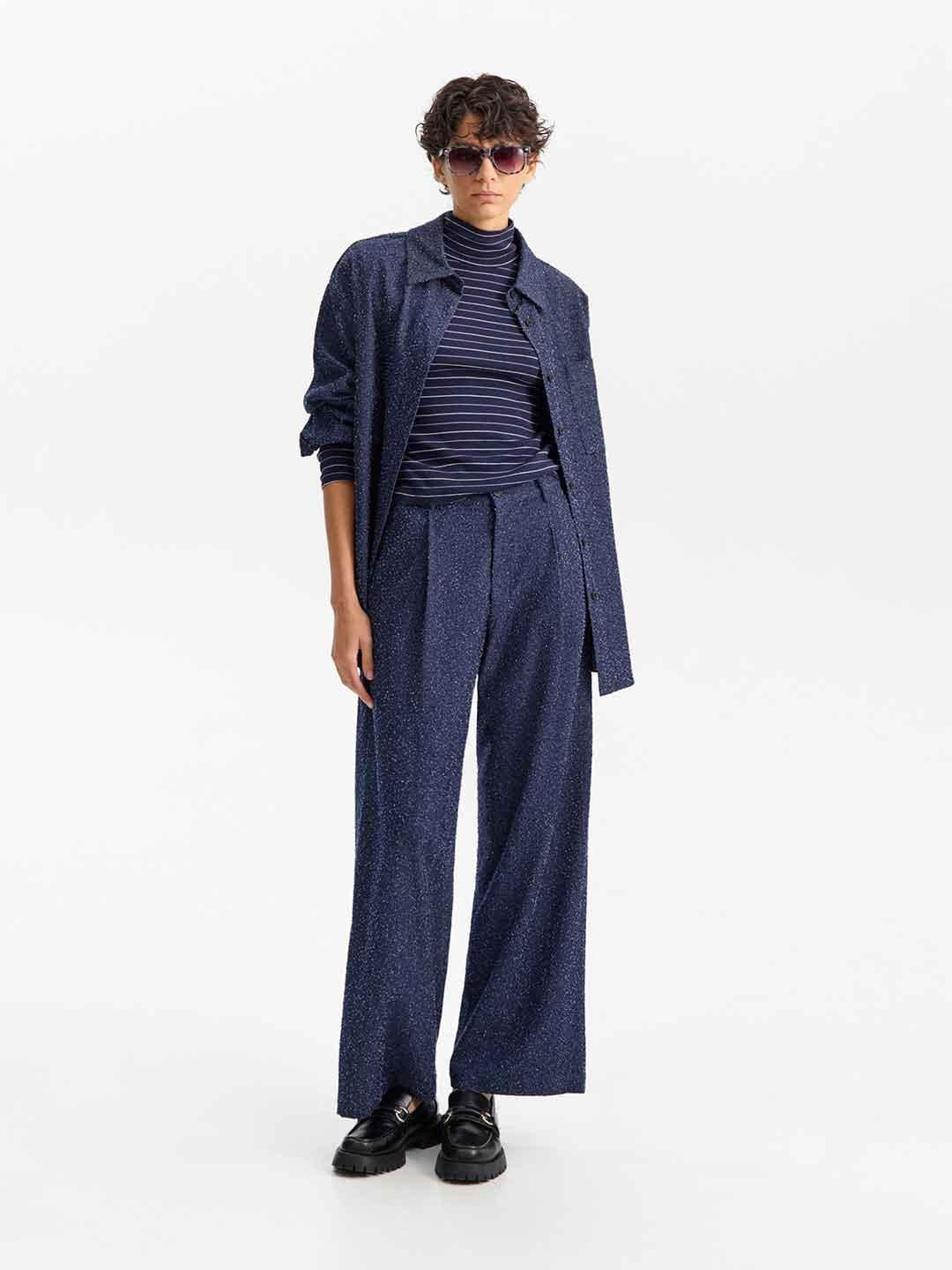 Eleh jeans blu a palazzo