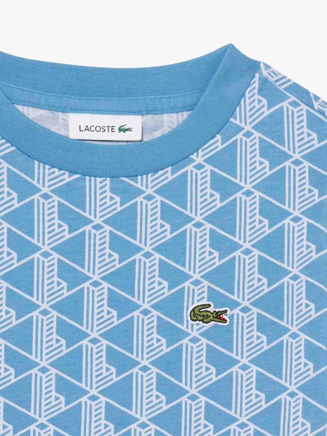 Lacoste t-shirt kids celeste multilogo