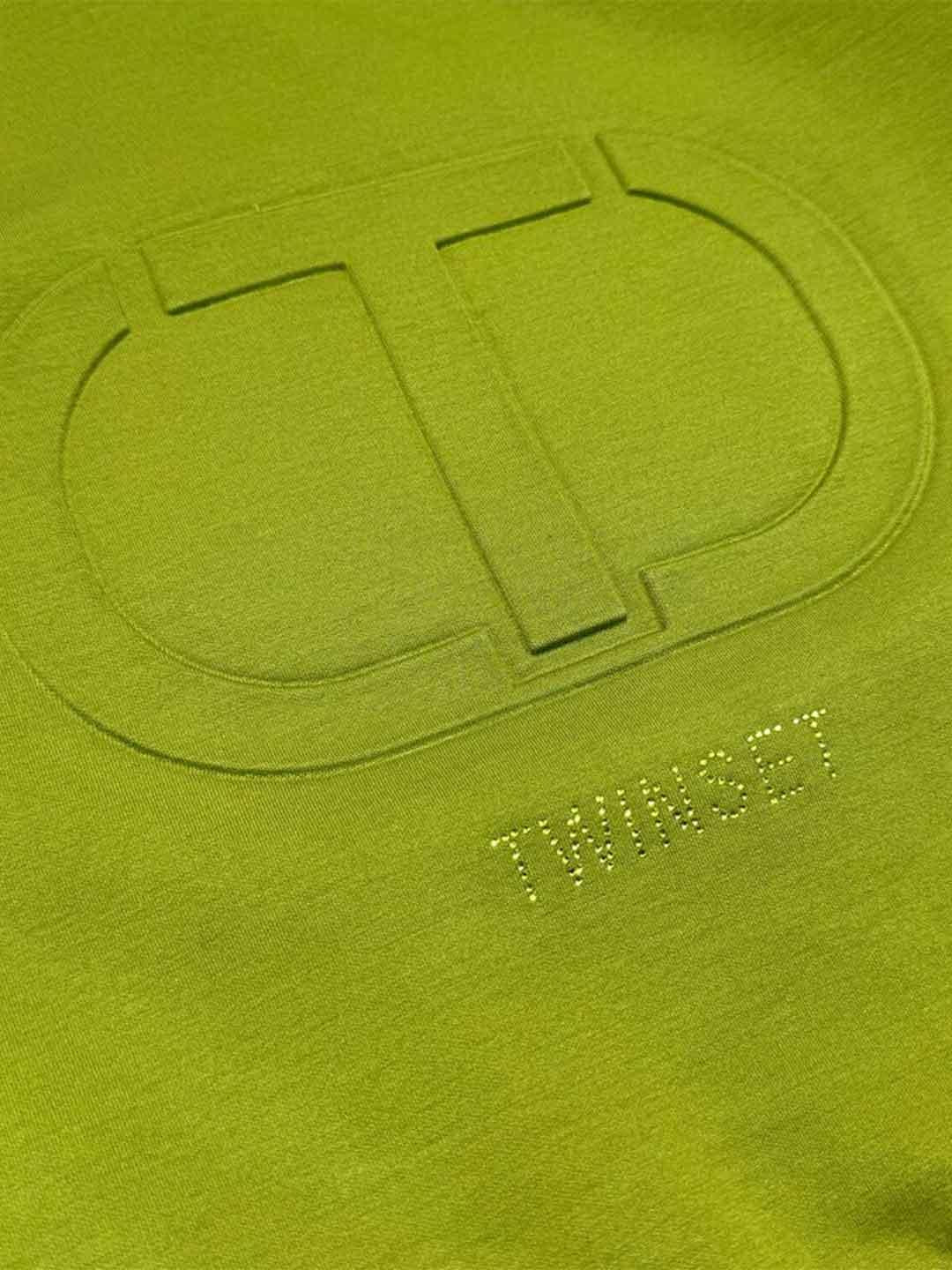 Twinset felpa kids verde con logo