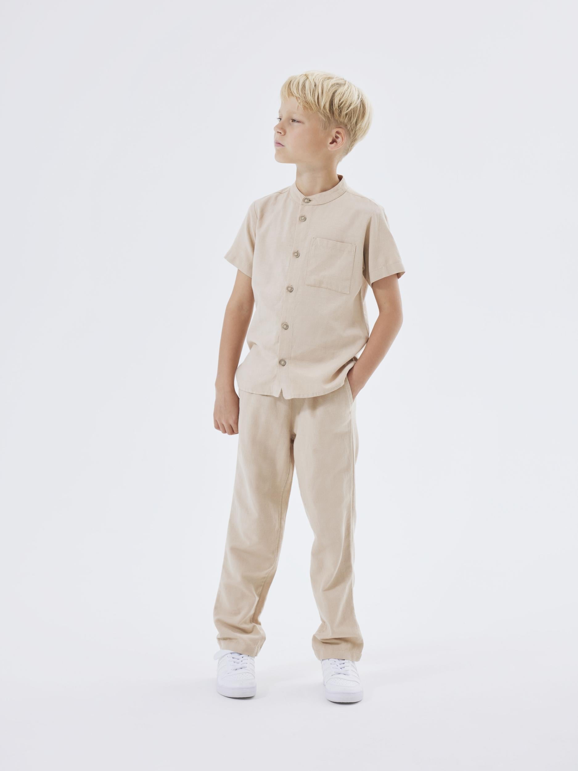 Name It camicia kids beige con taschino