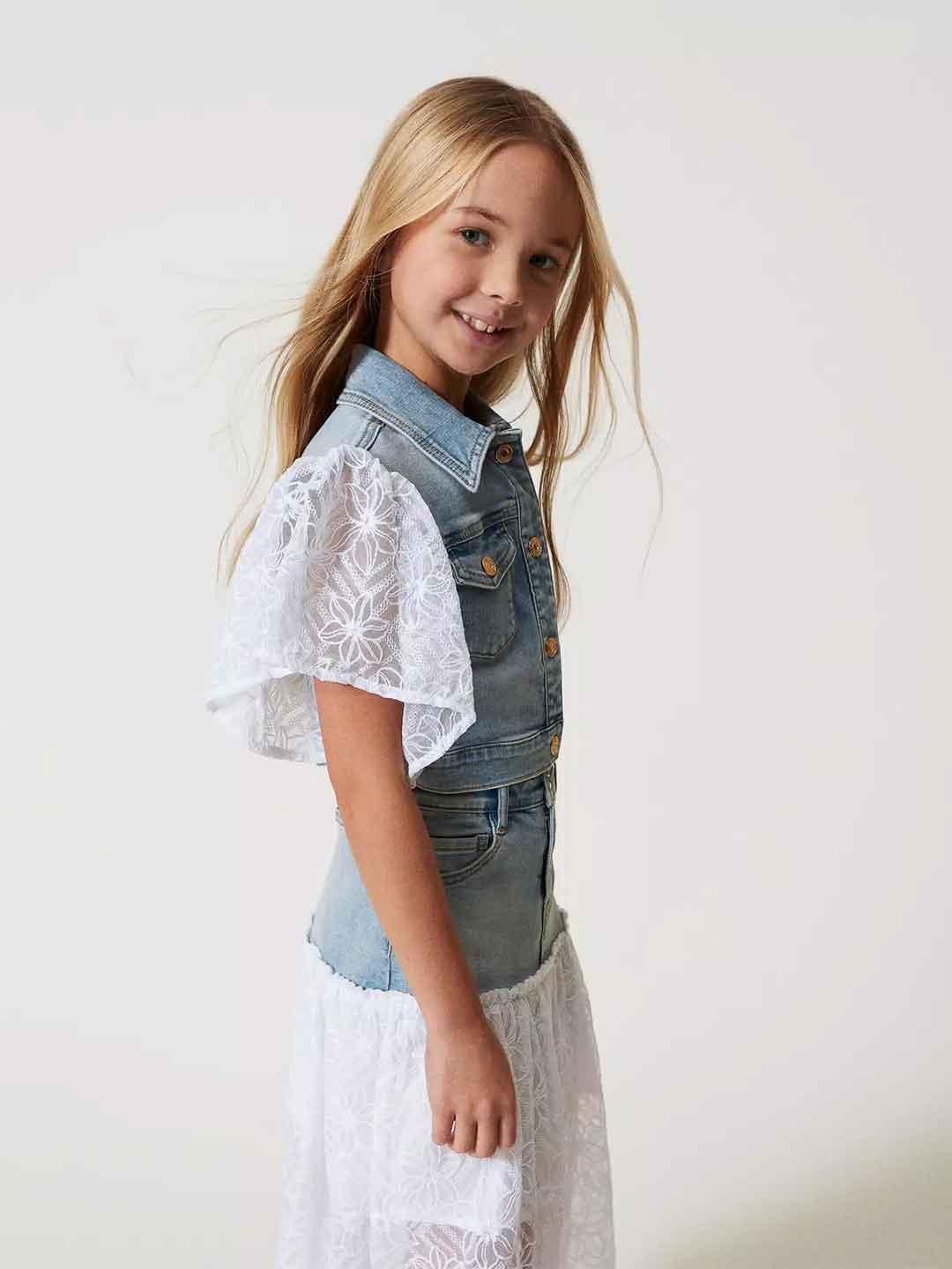 Twinset giacca kids in denim crop