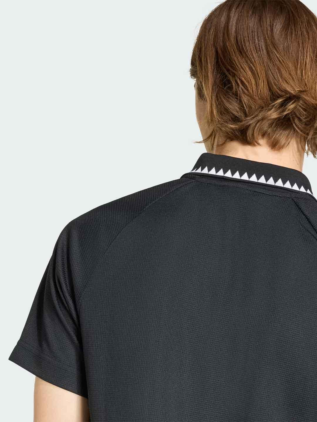 Adidas polo nera e bianco con zip