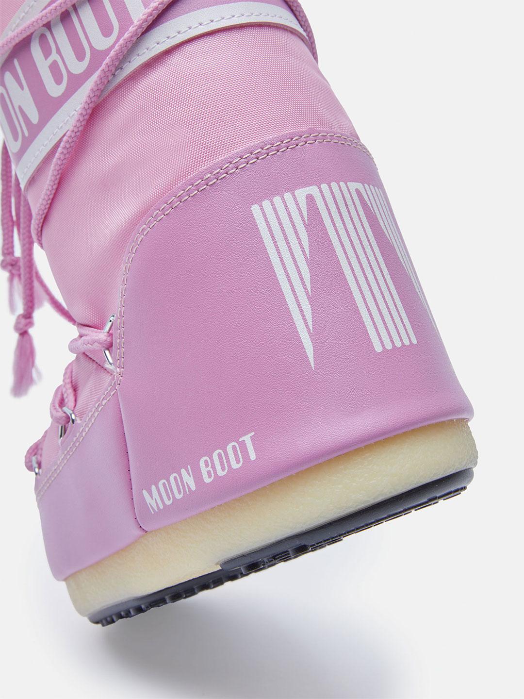 Moon Boot Icon stivali kids rosa alto in Nylon