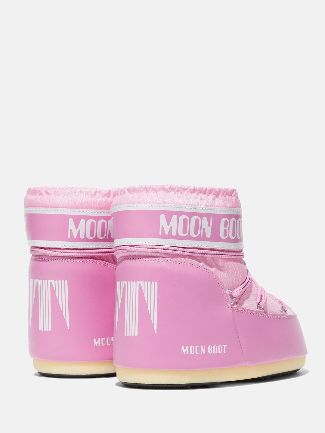Moon Boot Icon Low stivali kids rosa basso in Nylon