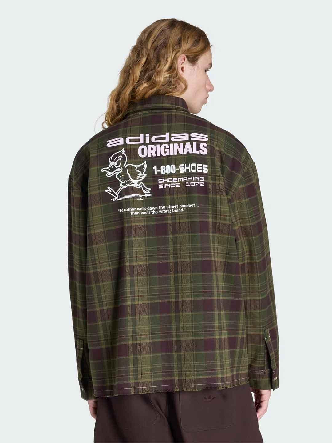 Adidas camicia verde con taschino