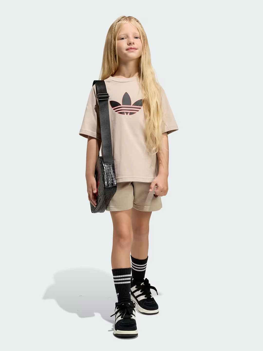 Adidas Tee Set coordinati kids beige