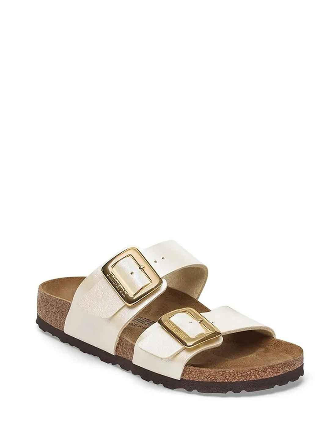 Birkenstock Sydney Cushion Buckle sandali panna perlato