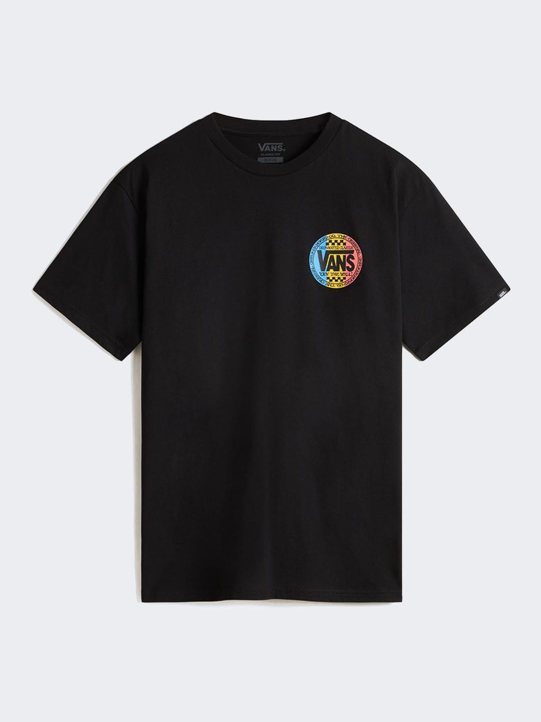 Vans t-shirt nero con logo multicolor