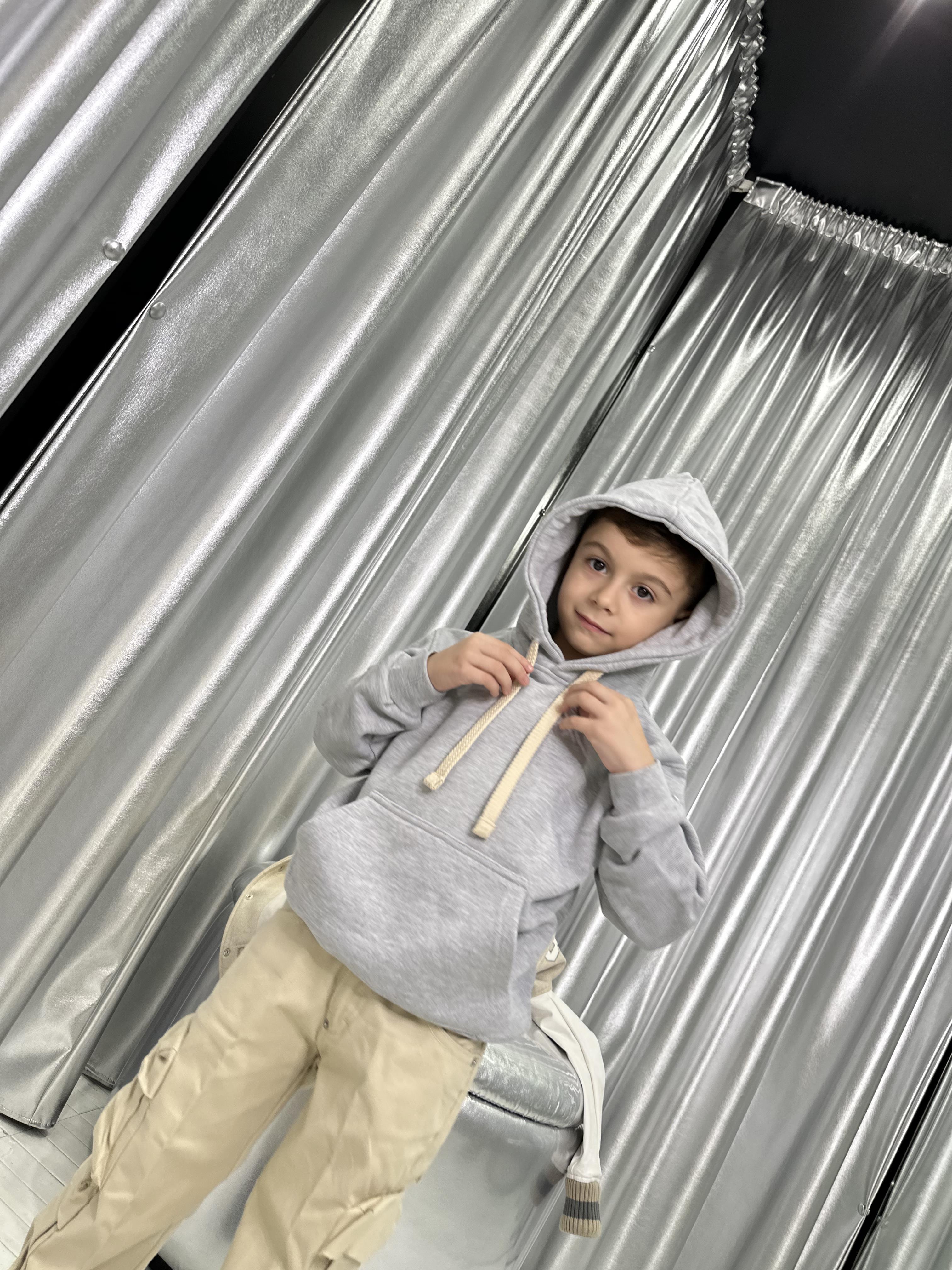 I'm Brian felpa kids grigio con cappuccio